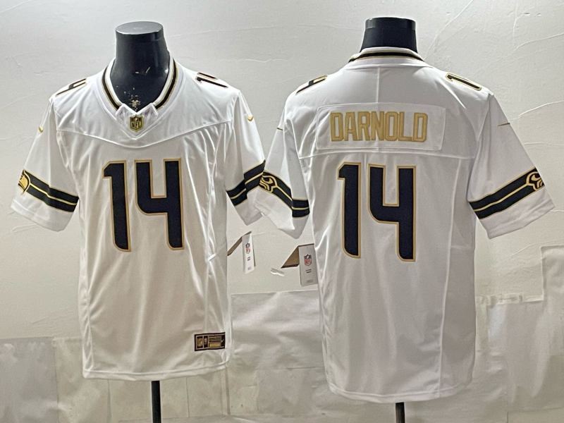 Men 2026 Seattle Seahawks #14 Darnold White Nike Limited NFL Jersey 0047